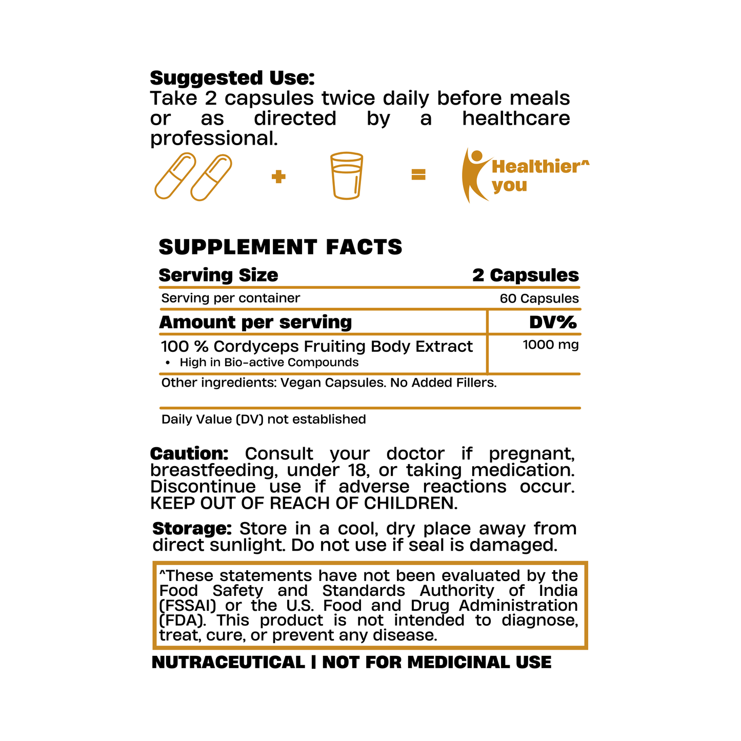 Cordyceps Mushroom Capsules 1000MG – Energy, Stamina & Vitality | Hi Shroomz™