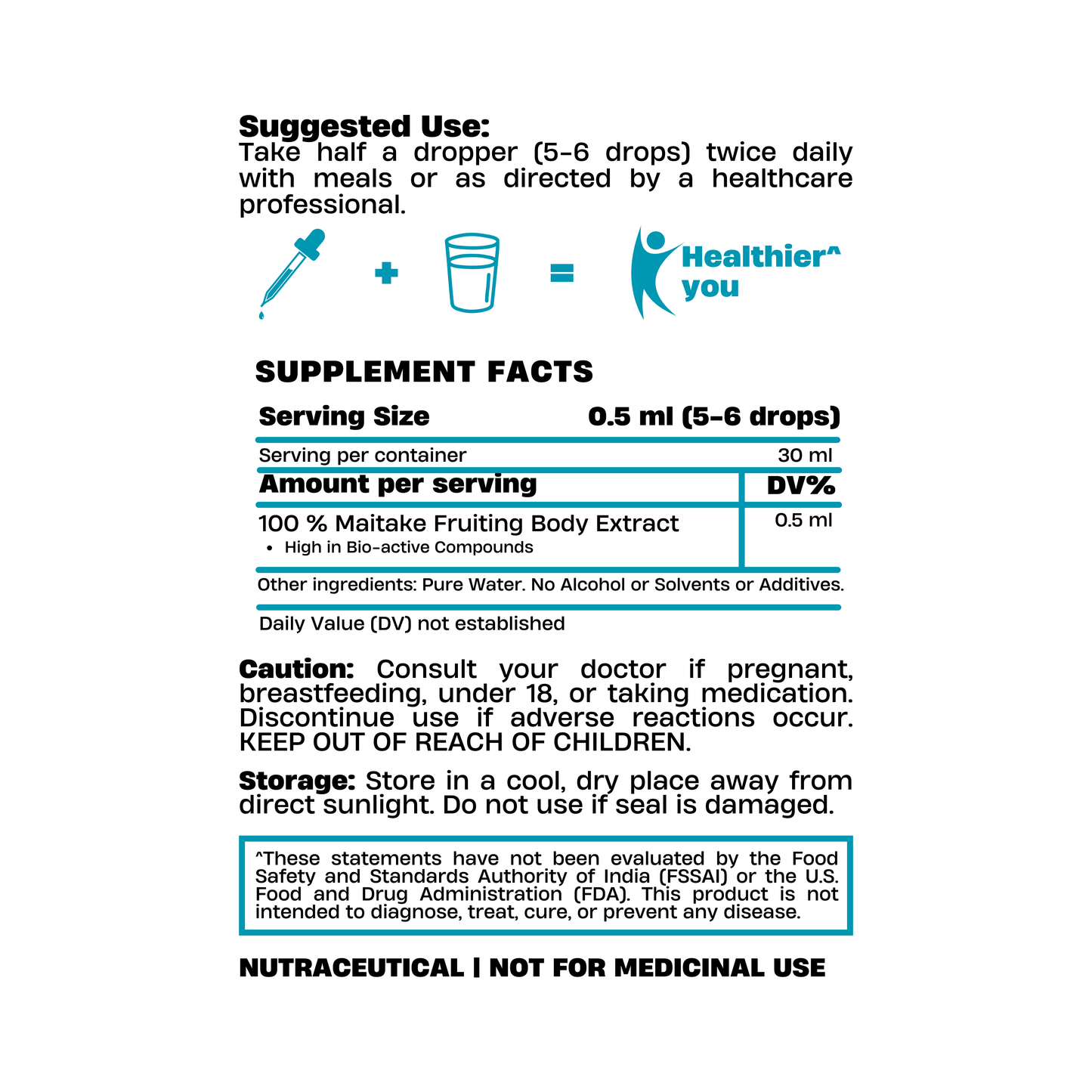 Maitake Mushroom Extract Drops 30ml – Metabolism Support