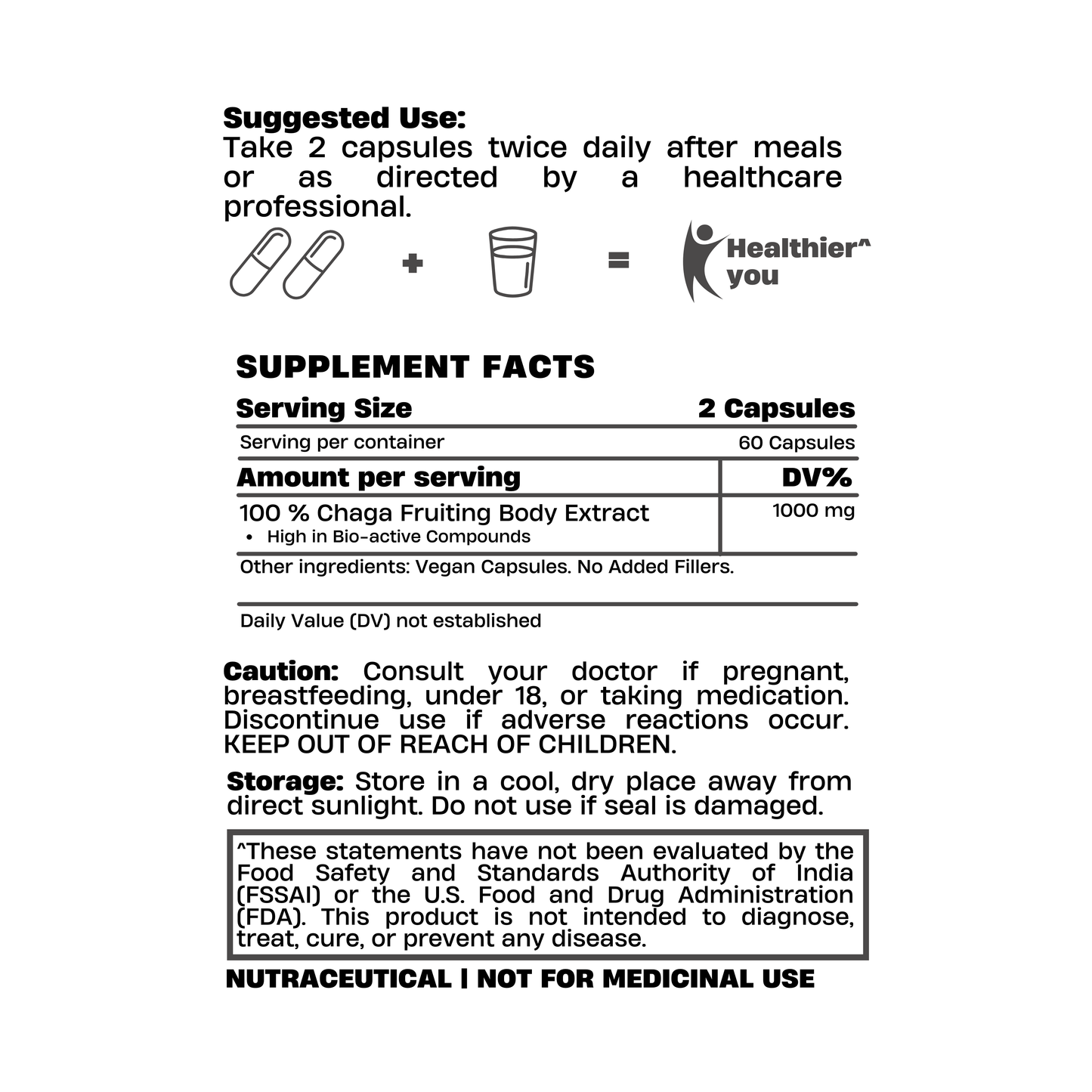 Chaga Mushroom Capsules – Himalayan Precision Extract, 60 Count