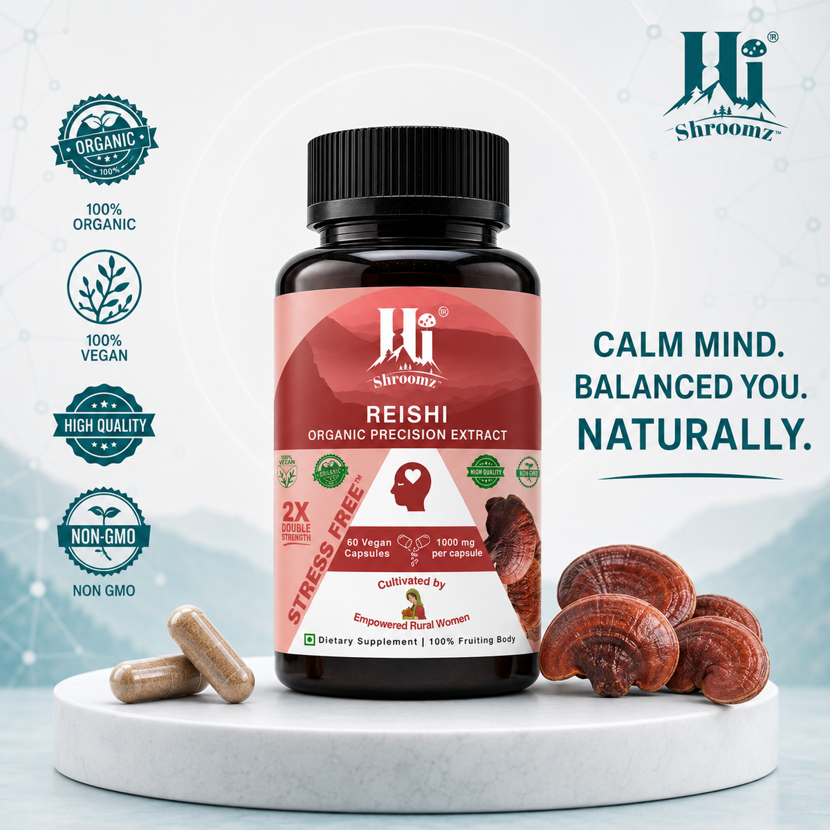 Reishi mushroom product from Hi Shroomz